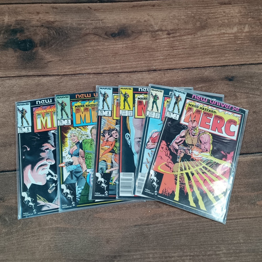 Marvel Mark Hazzard Merc Comic Lot Issues 1-6 New Universe Copper Age Excellent